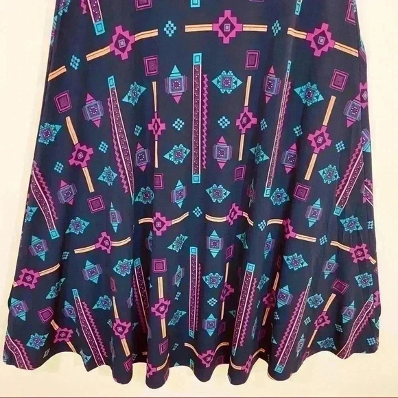 LuLaRoe Multicolor Aztec Native Tribal Print Banded Maxi Skirt Size XS - Picture 11 of 13